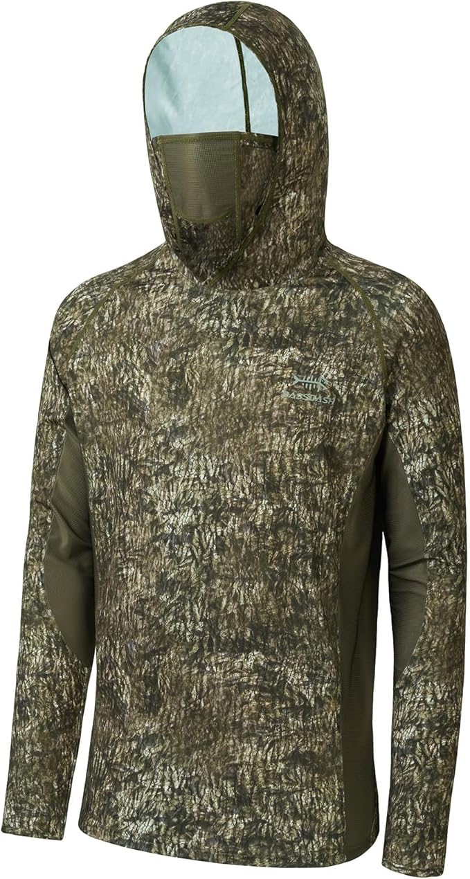 BASSDASH Men's UPF 50+ Camo Long Sleeve Hunting Fishing Hoodie Shirt