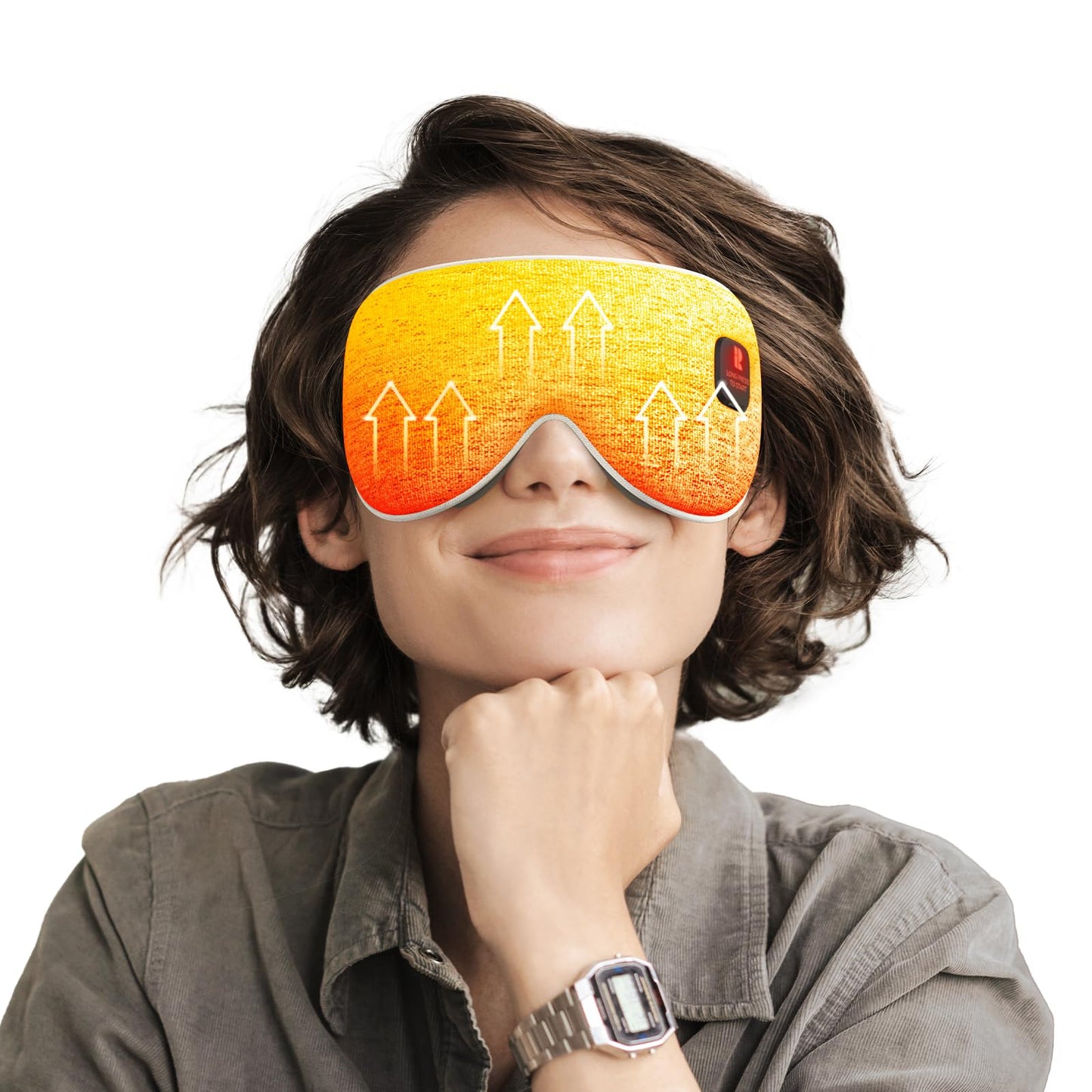 Rythboom 2025 Upgrade Heated Eye Mask, Cordless Warm Compresses for Dry Eyes, 3 Heat Levels, Graphene Material, 15 Uses, 1500mAh Rechargeable Battery, Washable Eye Heating Pad for Sleeping, Travel