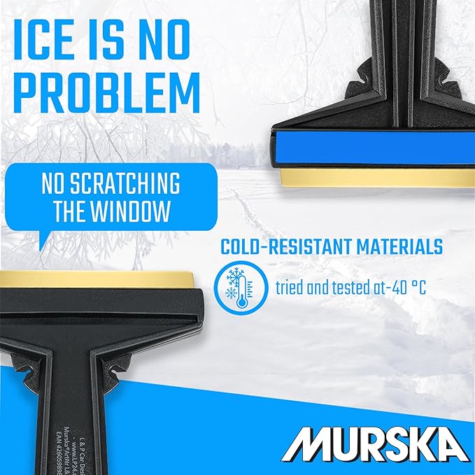 Car Ice Scraper Brass Blade - Fast, Effortless, efficient & Easy - Brass Ice Scrapers for Car Windshield Ice Scraper - Brass Ice Scraper for Car - Original Murska from Europe - for Winter A054
