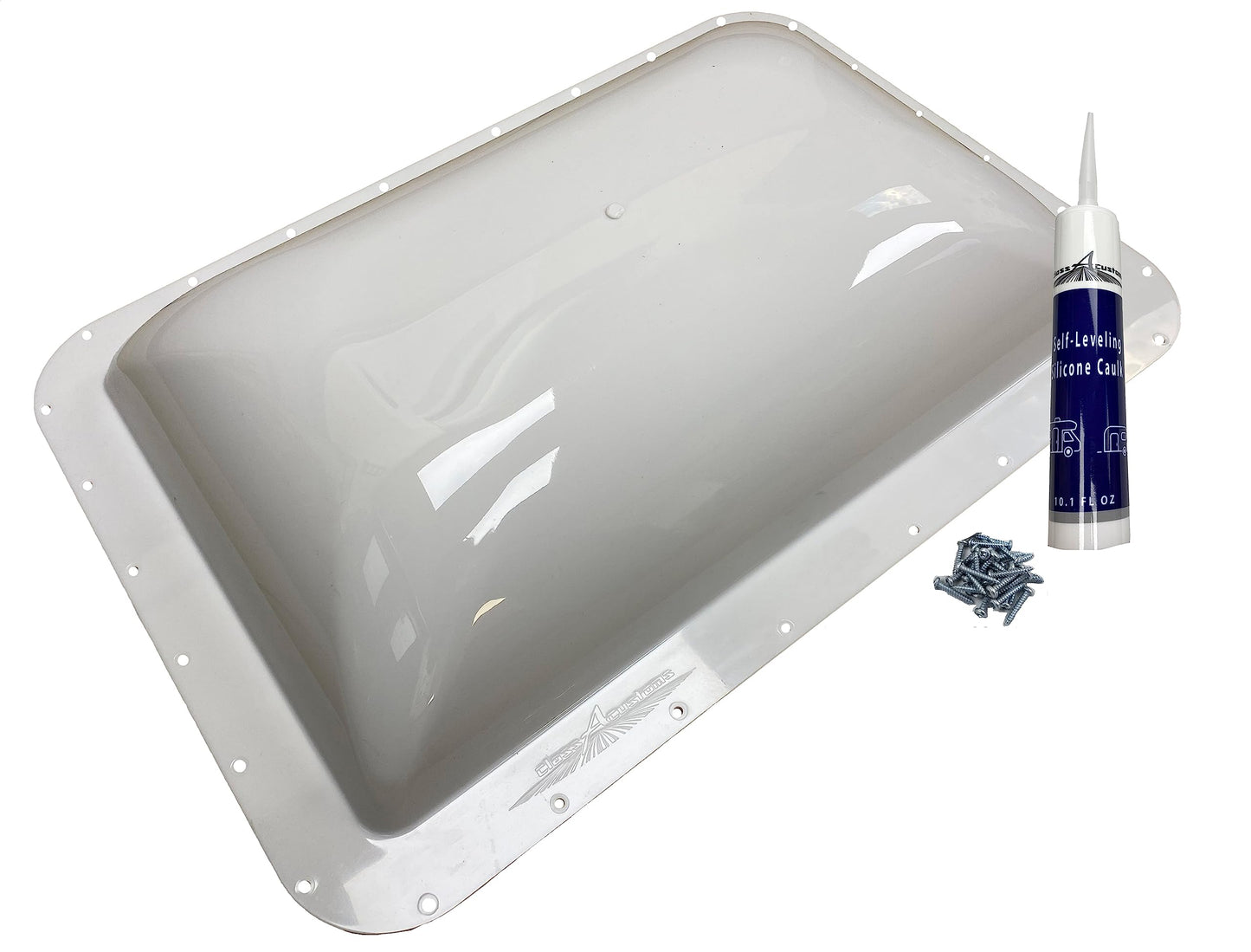 Class A Customs | RV Camper Trailer White Skylight 18 x 26 OD / 14 x 22 ID - Includes Caulk and Screws | WESL-100-CS