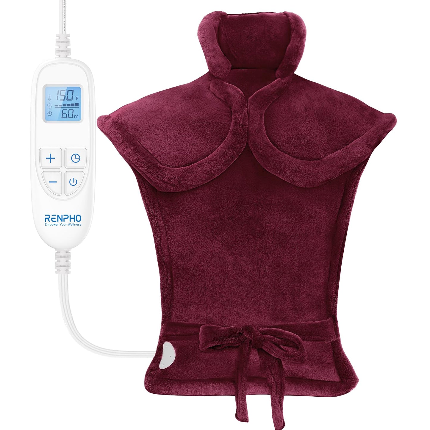 RENPHO Valentines Day & Birthday Gifts for Her Him, Heating Pad for Neck and Shoulders and Back, Hsa Store Eligible Items, Electric Heat Pad for Cramps, Auto Shut Off, ETL Certified, 24"x33" Red