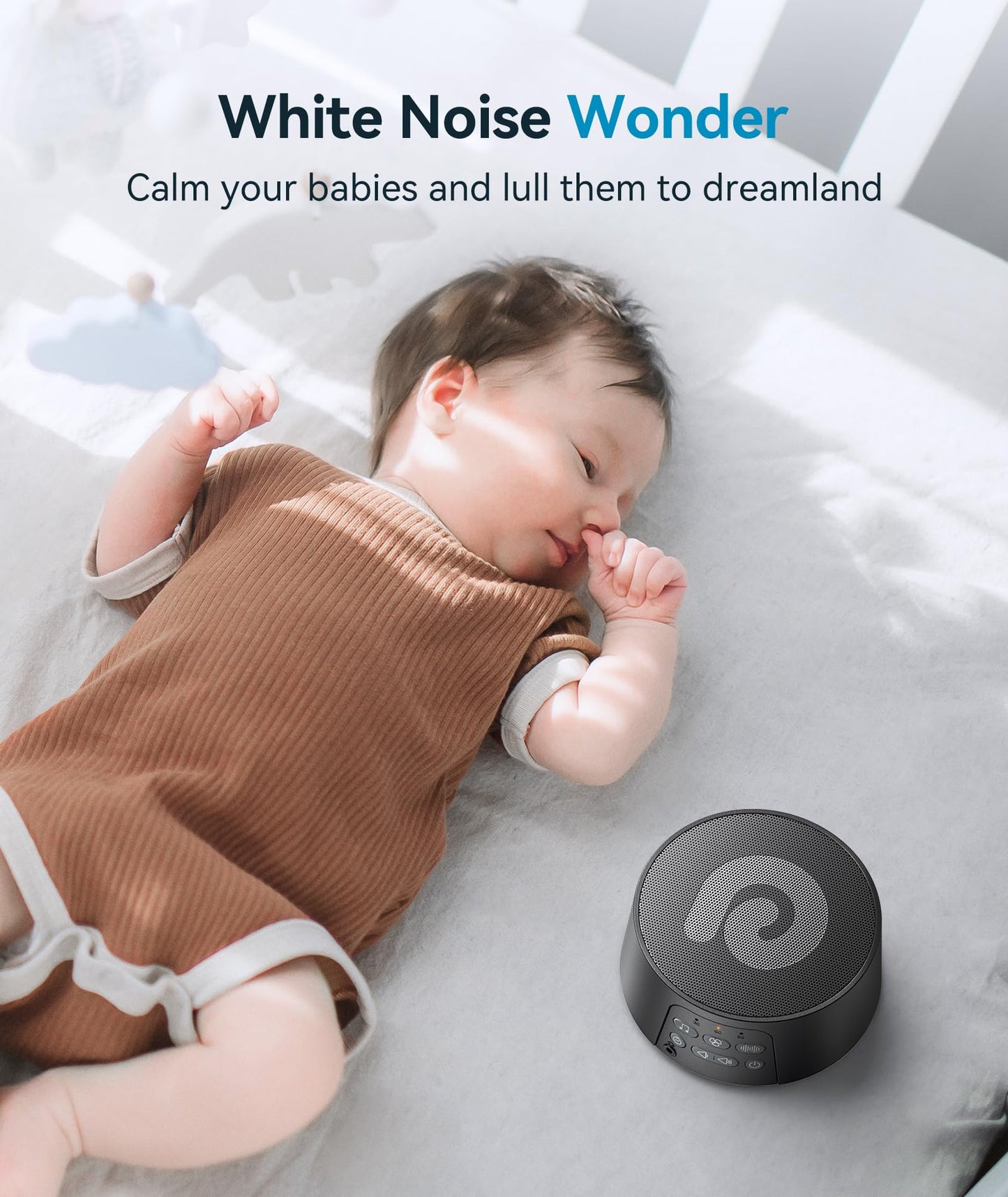 Dreamegg White Noise Machine, Sound Machine for Sleeping Baby, Kids, Adult (D3Pro-Black)