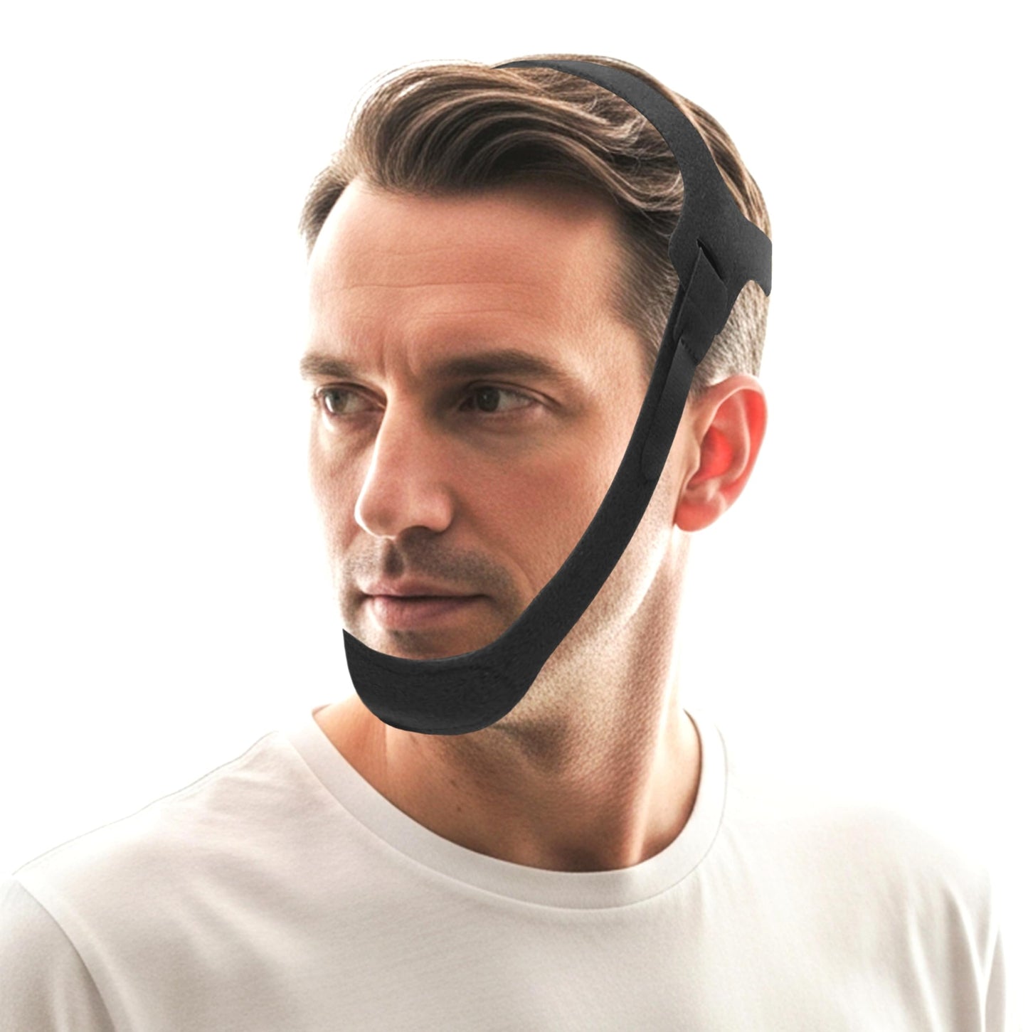 Chin Strap for Sleeping, CPAP Chin Strap, Anti Snoring, CPAP Chin Strap to Keep Mouth Closed, Adjustable, Breathable and Comfortable