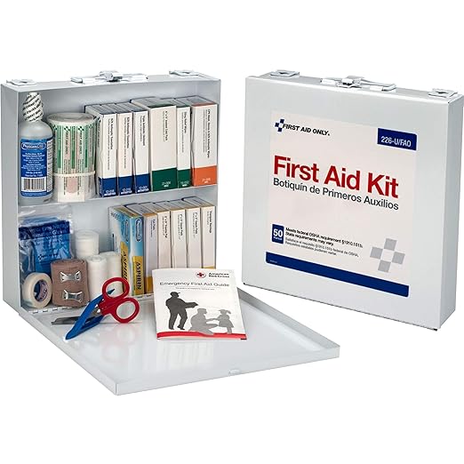 First Aid Only 226-U OSHA Compliant First Aid Kit, 50-Person Emergency First Aid Kit for Business, Home, Car, and Worksite...