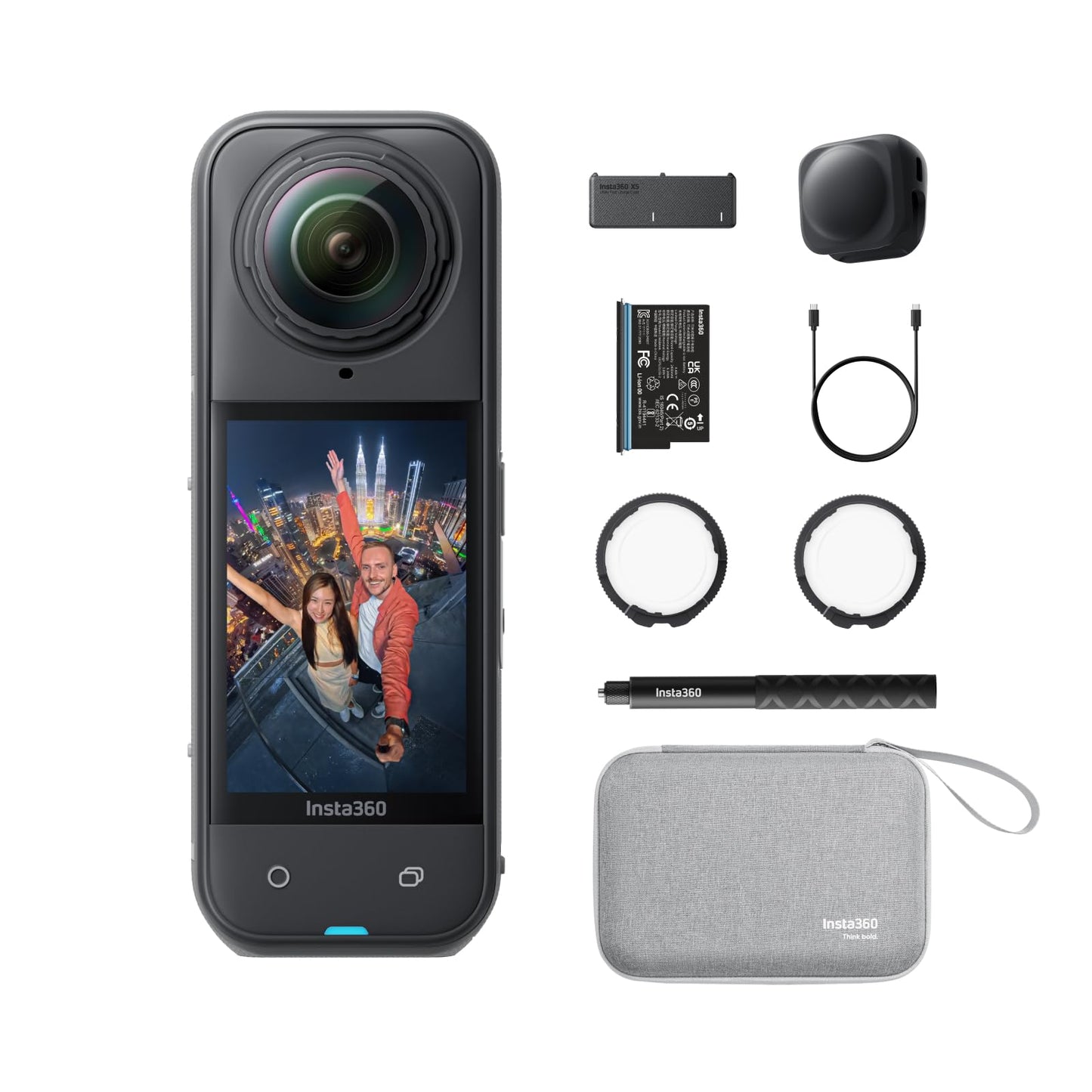 Insta360 X5 Essentials Bundle - Waterproof 8K 360 Action Camera, Leading Low Light, Invisible Selfie Stick Effect, Rugged and Re