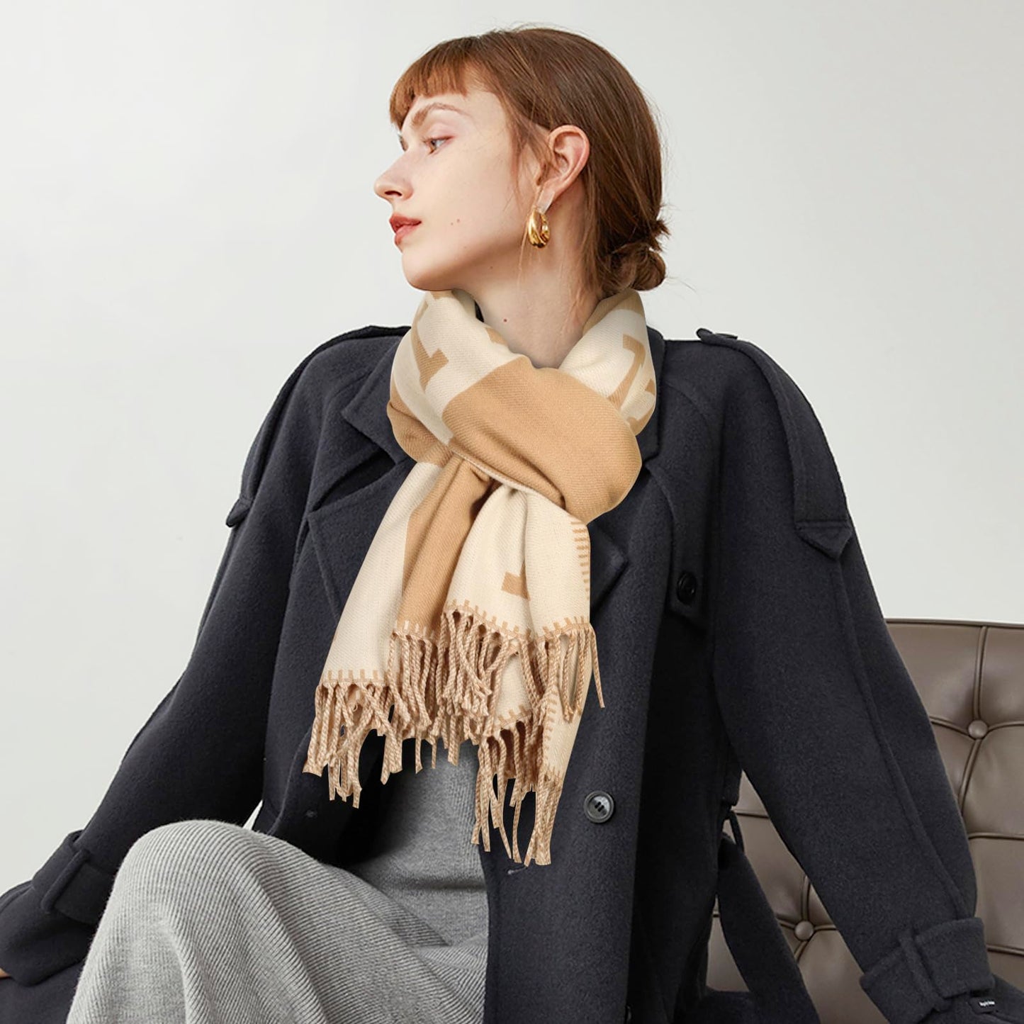Relang Scarfs for Women Pashmina Silky Shawl Wrap for Evening Dressing Blanket Open Front Poncho Cape