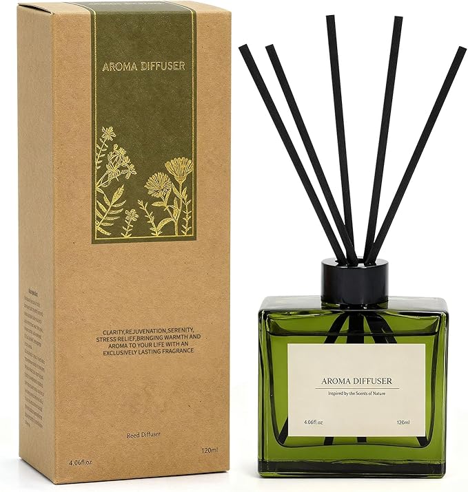 Reed Diffuser, 4 oz Vanilla Cream Scent Diffuser with 7 Sticks, 90 Days Long Lasting Reed diffusers for Home, Elegant Fragrance for Bathroom Bedroom Office Decor, Air Fresh