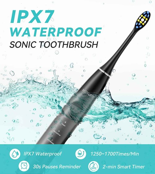 Professional Water Flosser & Electric Toothbrush Combo, 600ML Home Use Oral Irrigator for 10 Adjustable Water Pressure, 2 Cleaning Modes, 1+1 Brushing & Flossing for Complete Oral Care (Black)