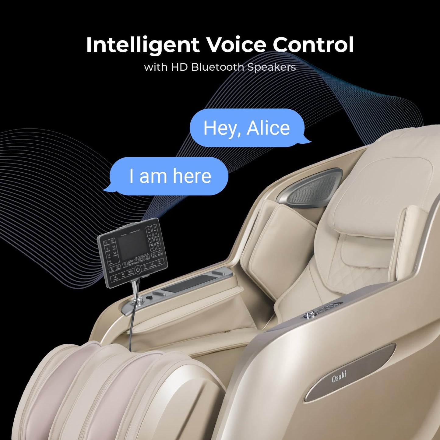 Osaki 4D Achilles l 360 Rotating Footrest l Full Body Massage Chair l Zero Gravity l 360 Kenading Calfrest l Lumbar Heating l Touchscreen Controller l Auto Body Scan l Bluetooth Speaker (Taupe)