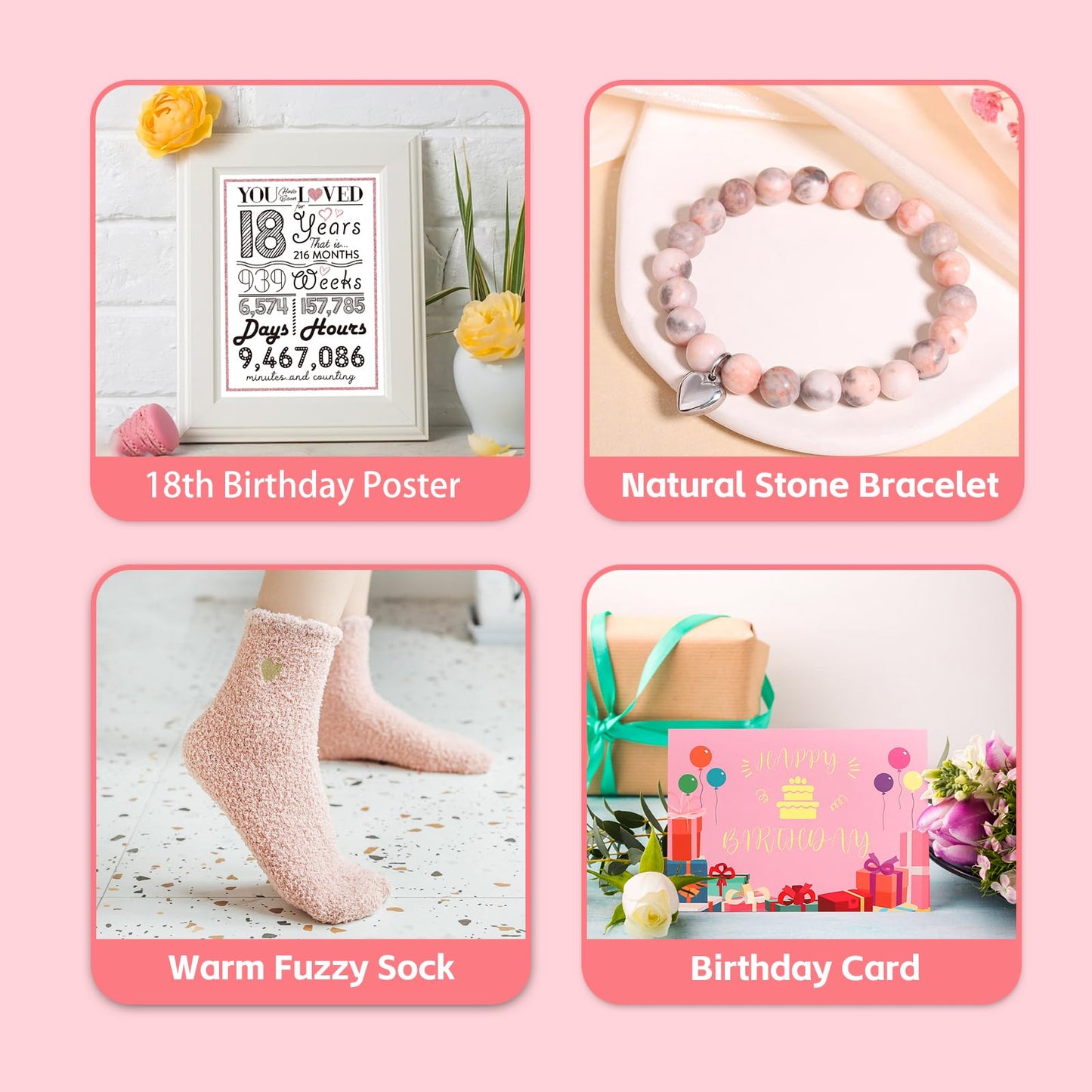 18th Birthday Gifts for Girls, 2007 Birthday Gifts for 18 Year Old Girl, 10 Pieces Unique 18th Bday Gift Ideas for Daughter, Niece, Granddaughter, Cool 18 & Fabulous Gift