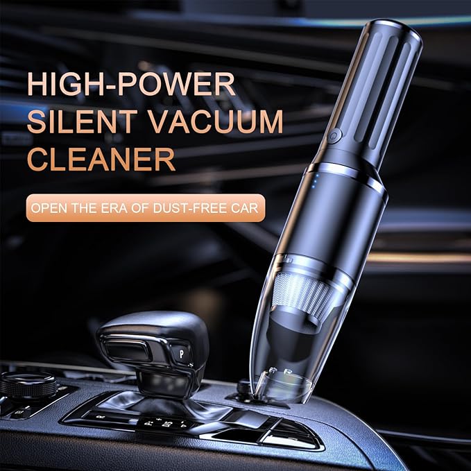 Q&F Tech Handheld Vacuum Cleaner/Car Vacuum Cleaner, Wireless Portable Rechargeable Vacuum Cleaner for Car, Home & Office, Mini Cordless Vacuum Cleaners for Desk & Crevice Between Furniture