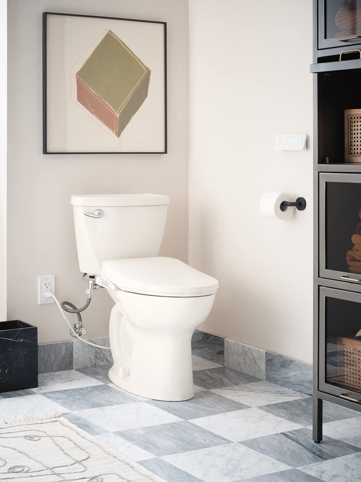 Moen 3-Series Biscuit Standard Electronic Bidet Seat with Remote Control for Elongated Toilets, Electrical Outlet Required, EB1500-EBS