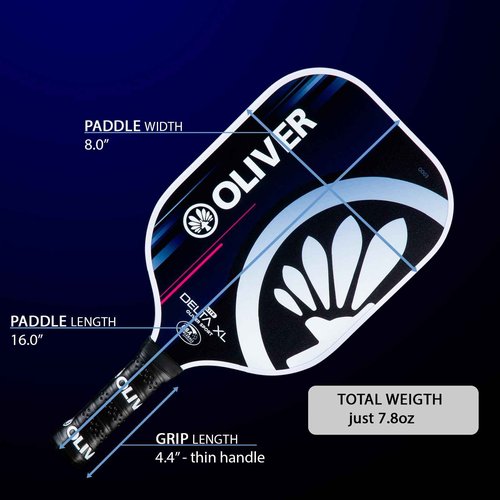 Pickleball Paddle Delta XL Lite – Fiberglass Surface, 13mm Polypropylene Honeycomb Core, Ergonomic Grip, USAPA Approved – Maximum Sweet Spot, Power, Spin, and Control