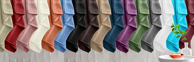 DAN RIVER Bath Towels Set of 4, 27 x 54 Inches, 100% Cotton, Larger & Lighter Weight, Quicker to Dry, Super Soft and Absorbent, Ideal Gray Bath Towels for Daily Use