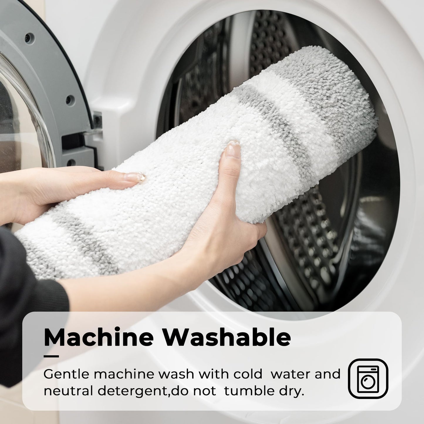 GRANNY SAYS Microfiber Bathroom Rugs Non Slip Washable, Water Absorbent Bathroom Mats for Tub Non Slip, Small Soft Bath Mats for Bathroom Floor & Shower, 16" x 24", Grey Bath Mat Towel