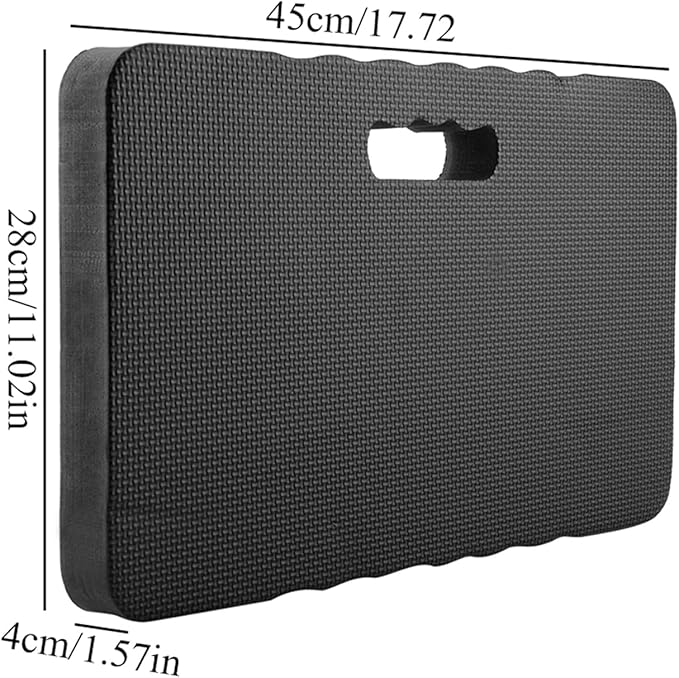 equlup Extra Thick Kneeling Pad, Soft Foam Knee Cushioning Large Foam Kneeler Mat for Knee, 17.7 x 11 x 1.5 in Gardening Auto Repair Knee Cushioning, Black