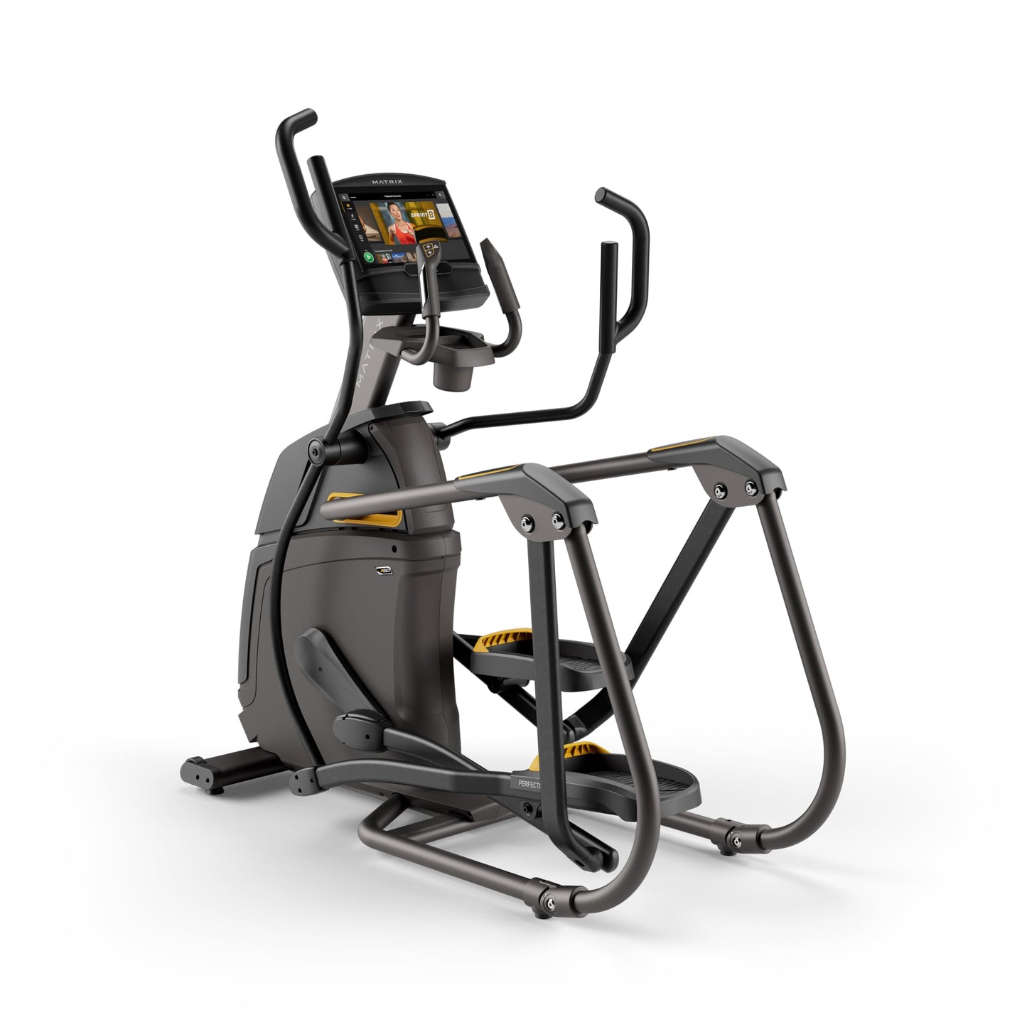 Matrix Fitness A50 Ascent Elliptical with XIR | 16" Touchscreen (WiFi+BT+HDMI) | Low Impact Workouts, Full Body Cardio | Space Saving Compact Design, Suspension Elliptical with Adjustable Incline