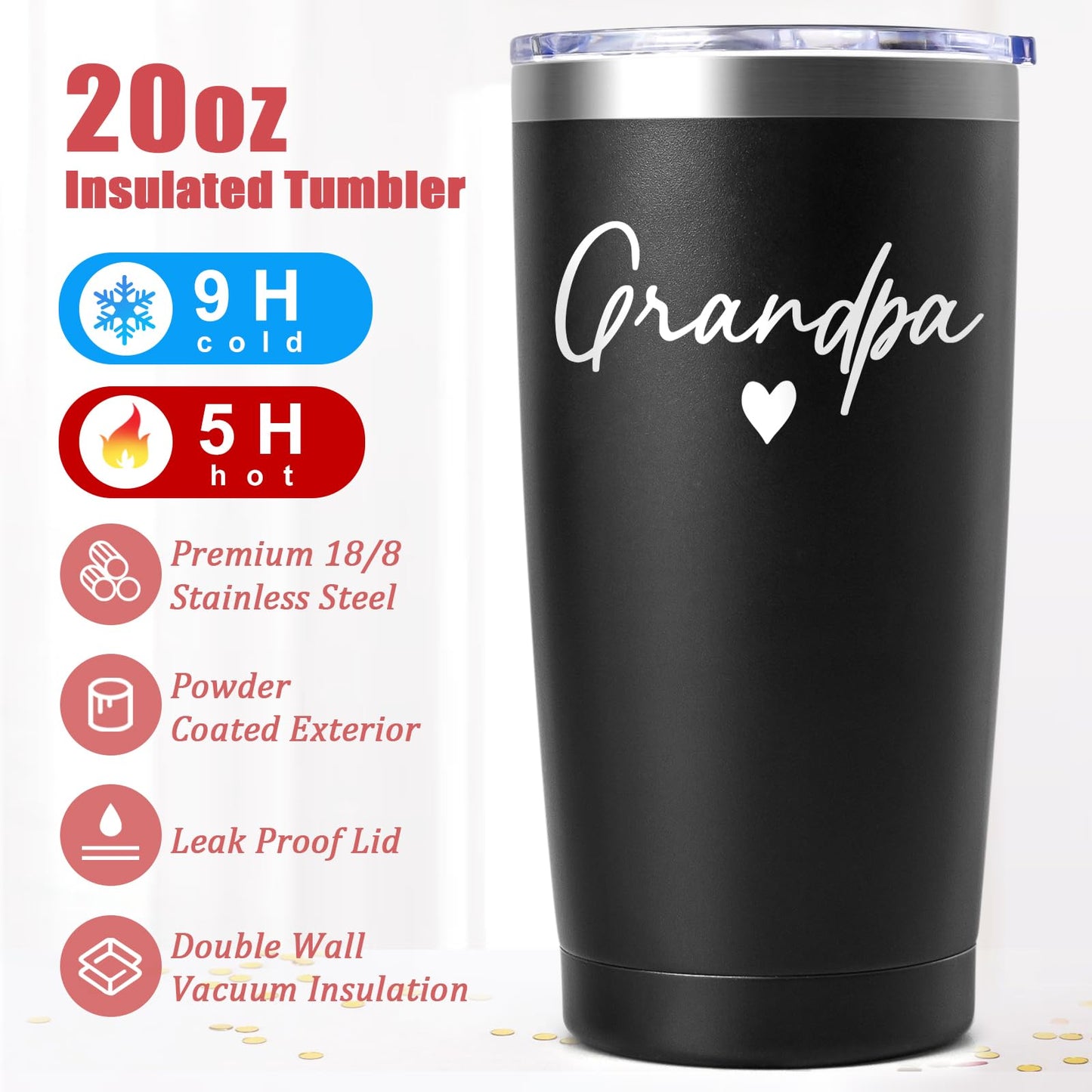 Lifecapido Gifts for Grandparents, Grandparents Gifts, Grandma Grandpa 20oz Tumbler Set, Grandma Grandpa Gift, Grandparent Christmas Birthday Mothers Day Gift for Grandparent