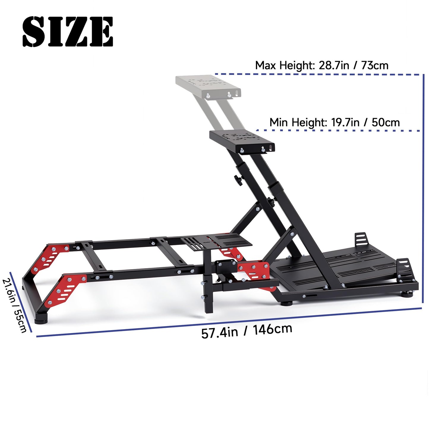 Racing Simulator Stand Cockpit Frame (No Seat) Steering Wheel Stand Support for Logitech G29/G920/G923/G27/G25 for Thrustmaster T248/T300/TS-PC/TS-XW/T500/T500RS/T300RS/TX/TMX