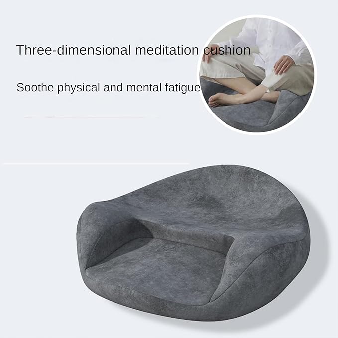 Ergonomic Meditation Cushion with Memory Foam - Large Floor Pillow Seat for Meditation, Yoga, Reading - Removable & Washable Cover, Comfortable for Home, Office, Studio Grey