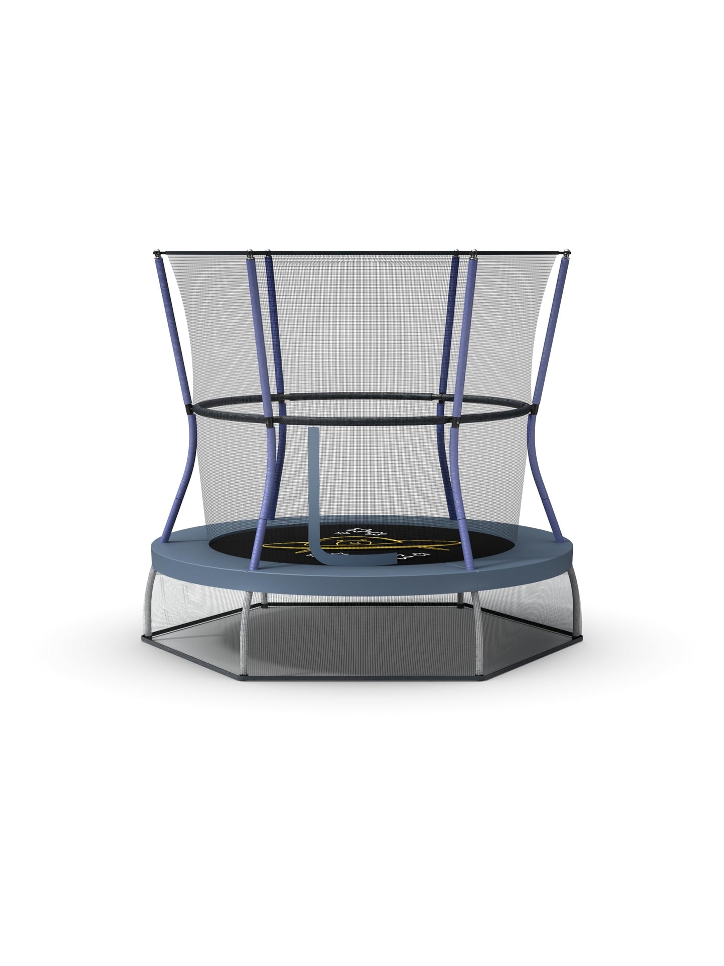 SKYWALKER TRAMPOLINES 60" Round, Indoor Outdoor Mini Trampoline for Kids Toddler Bouncer with Enclosure Net, Padded Frame, Cover and Handlebar, No-Gap Safe Design, Space Adventure