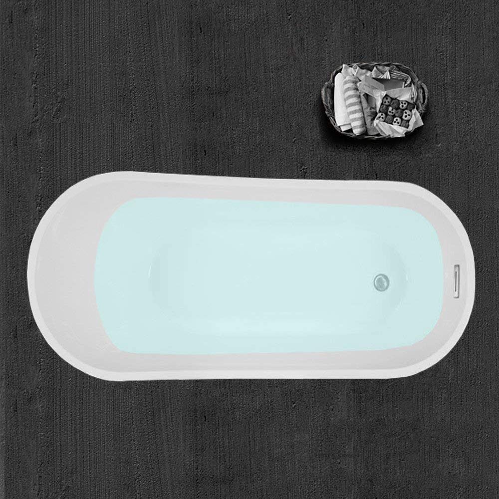 WOODBRIDGE 67" Acrylic Freestanding Bathtub Contemporary Soaking Tub with Chrome Overflow and Drain, B0001-C, White
