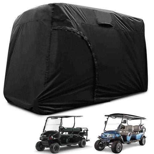 Joymo Golf Cart Cover 6 Passenger，95"-156" Golf Club Rain Covers 4 Passenger，Waterproof EZ GO Golf Cart Accessories,Outdoor Club Car Seat Covers Winter Summer Protective Cover(144" L x 54" W x 76" H)