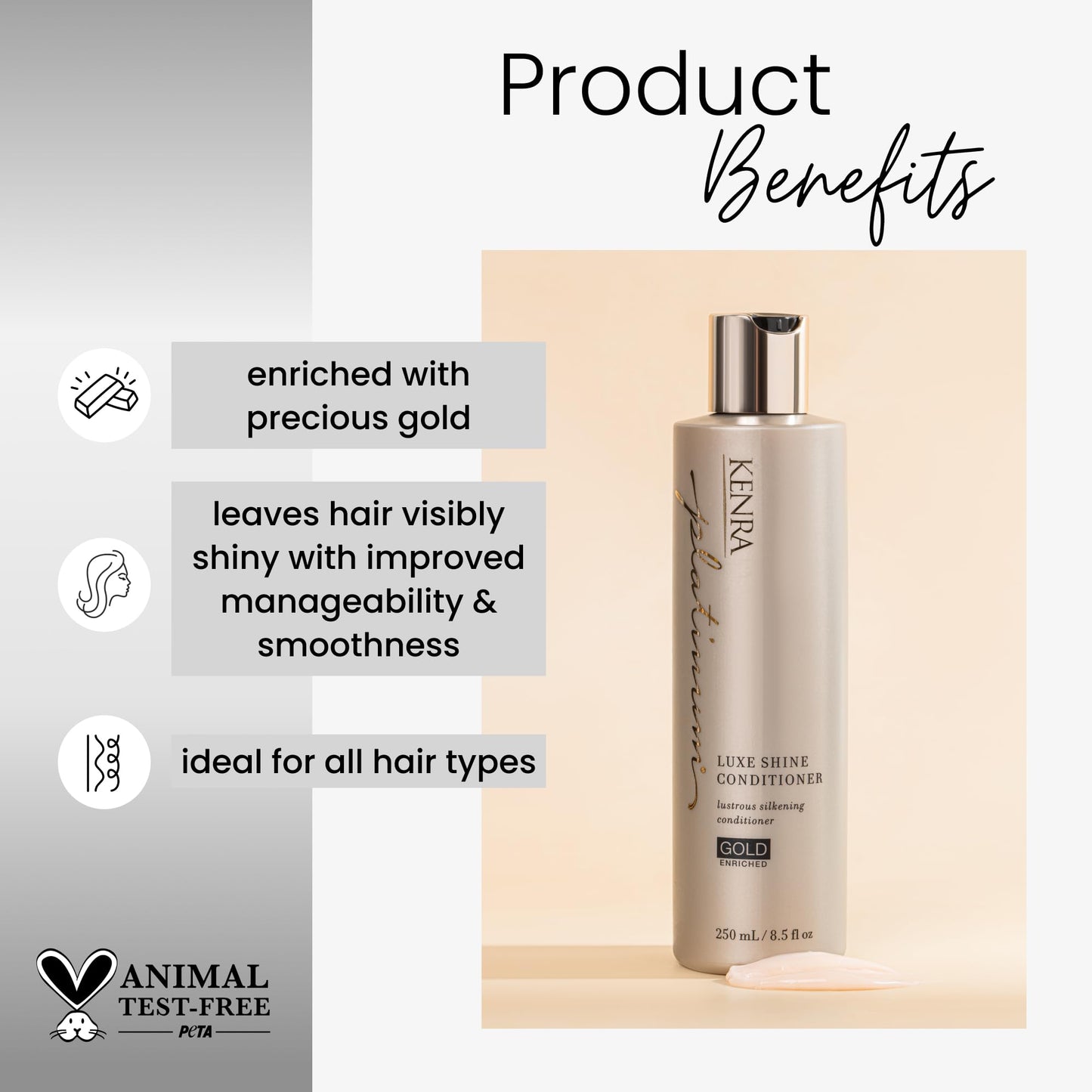 Kenra Professional Platinum Luxe Shine Shampoo/Conditioner | Gold Enriched | Transforms Dull And Lifeless Strands To Glamorous A