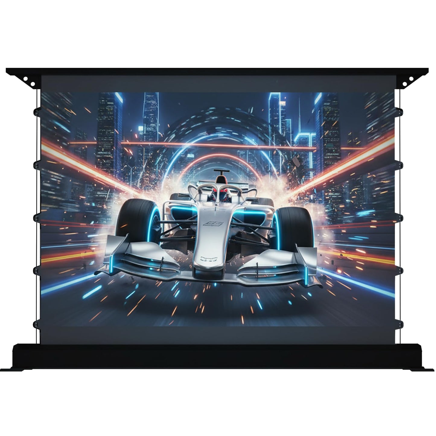 YODOLLA 72 inch Projector Screen Motorized Floor Rising 16:9 HD Retractable ALR Electric Projector Screen 4K3D Automatic Pop Up Projection Screen with Remote Movie Screen for Indoor MeetingHomeTheater