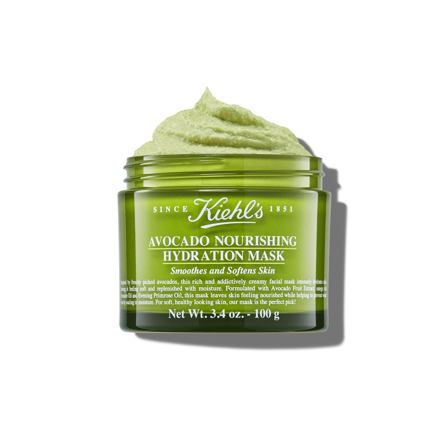 Kiehl's Avocado Nourishing Hydration Mask, Rich & Creamy Face Mask, Hydrates & Soothes Skin, with Evening Primrose Oil, Maintain