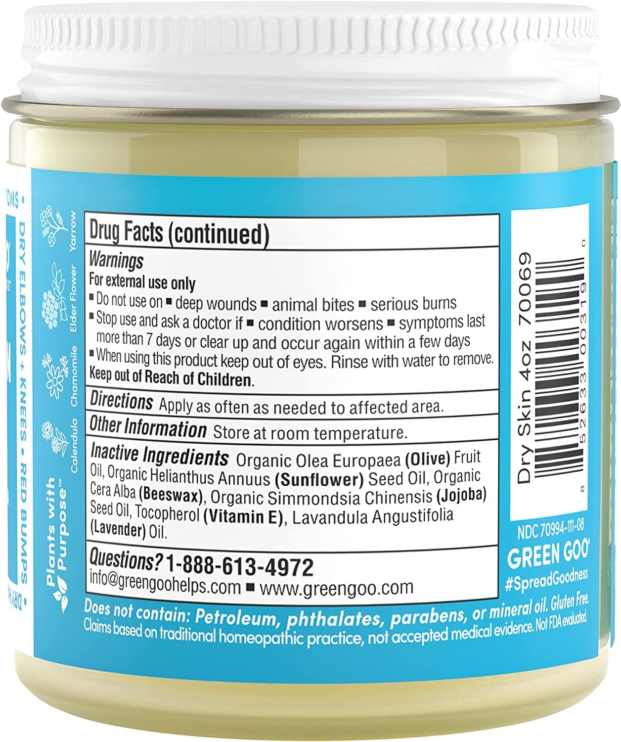 Green Goo Dry Skin Salve, All-Natural Moisturizer for Hydrating The Body & Face, Helps Alleviate Symptoms of Chronic Skin Condit