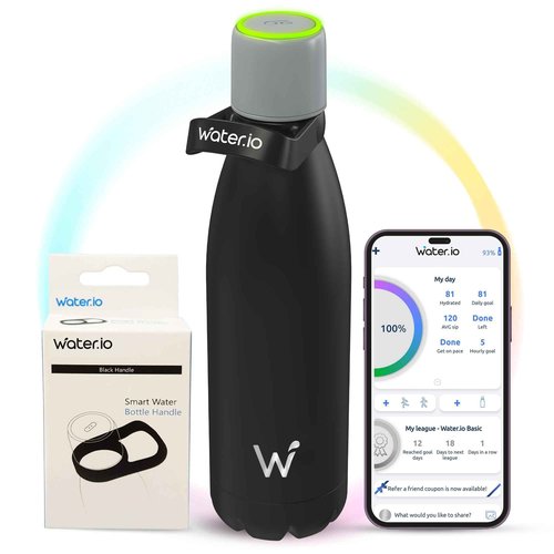 WATER.IO Smart Water Bottle + Carrying Handle