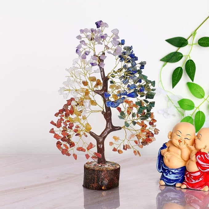 YATSKIA 7 Chakra Tree of Life - Crystals and Healing Stones | Birthday Gifts for Women | Crystal Tree for Positive Energy | Home Office Decor | Spiritual Gifts for Women