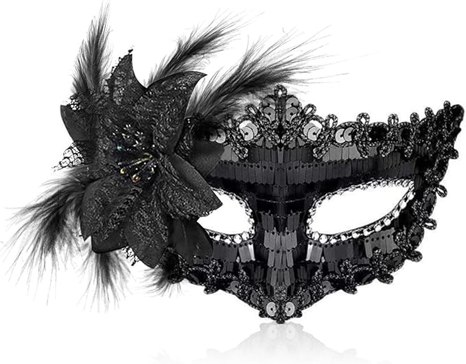 MYMENU Masquerade Mask for Women Men Couple Shiny Venetian Halloween Masks for Costume Cosplay Party Prom Ball