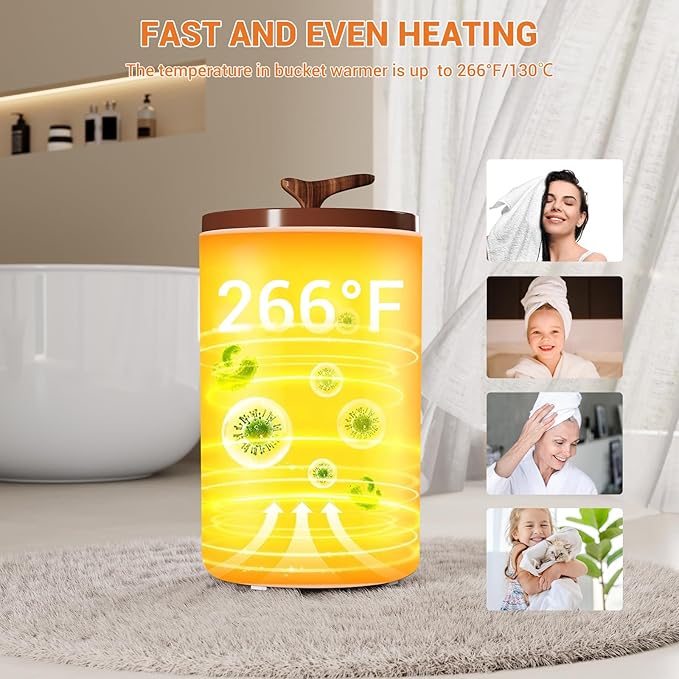 Senfot 20L Towel Warmer for Bathroom with Timer Function, Temperature Adjustable, LED Display, Auto Shut Off, Even Heated Hot Towel Warmer for Towels, Bathrobes, Blankets (Separate Lid)
