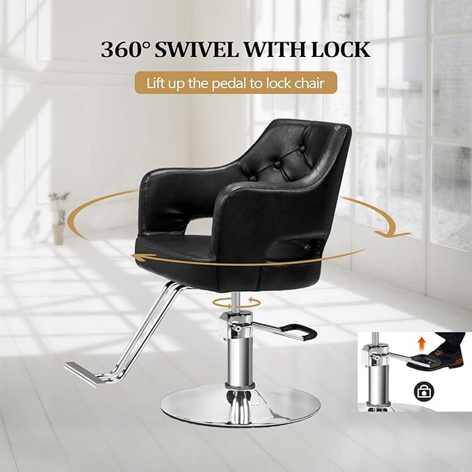 OmySalon Hair Salon Chair Hydraulic Barber Chair for Home Barbershop, Styling Chair for Hair Stylist Heavy Duty, Hairdressing Beauty Spa Equipment