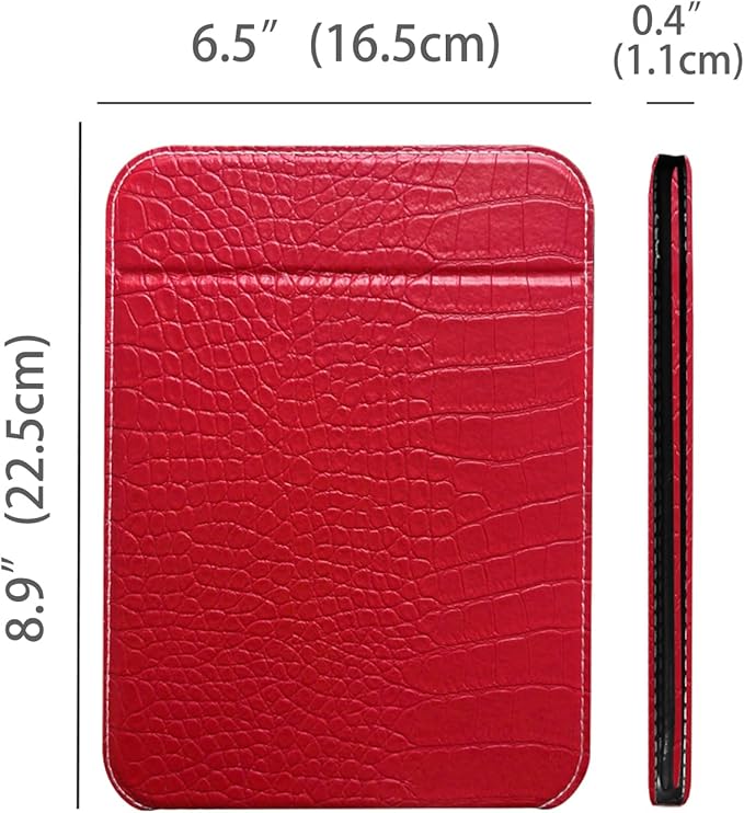 Red Foldable Desk Mirror, 6.5×8.9” Adjustable Angle Rounded Rectangle PU Edge Covering Travel Mirror with Stand (LRed)