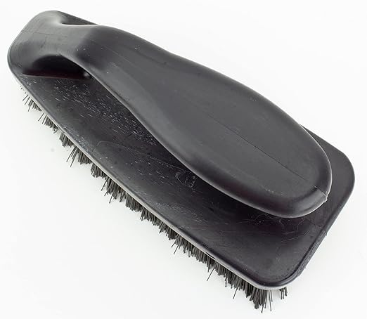 SPARTA Scrub Brush with Iron Shaped Handle and Stiff Bristles, Heavy Duty Scrubber Brush for Kitchen, Bathroom, Shower, Tile, Sink, Carpet and Bakepans, Polypropylene, 6 Inches, Black, (Pack of 6)
