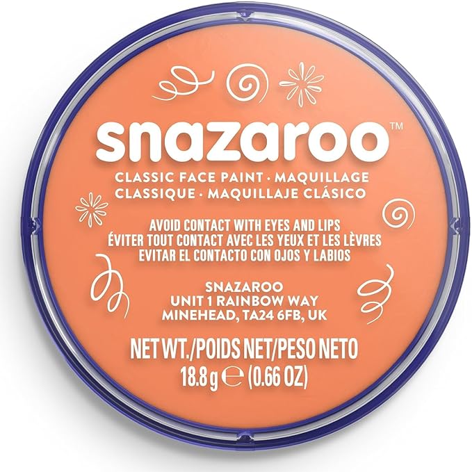 Snazaroo Classic Face and Body Paint, 18.8g (0.66-oz) Pot, Apricot