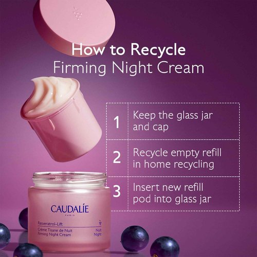 Caudalie Resveratrol-Lift Retinol Alternative Firming Night Cream Moisturizer, Refillable Jar - 50 mL