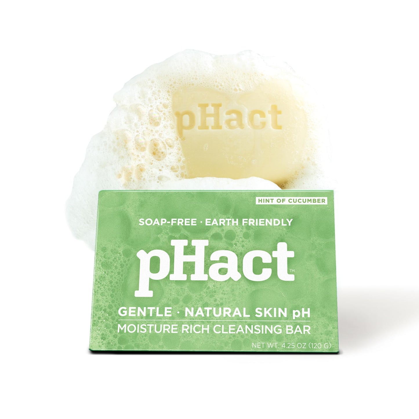 ANDREW LESSMAN pHact Moisture-Rich, Soap-Free Cleansing Bar Cucumber. Natural Skin pH. All Skin Types - Even Sensitive Skin. Hyp