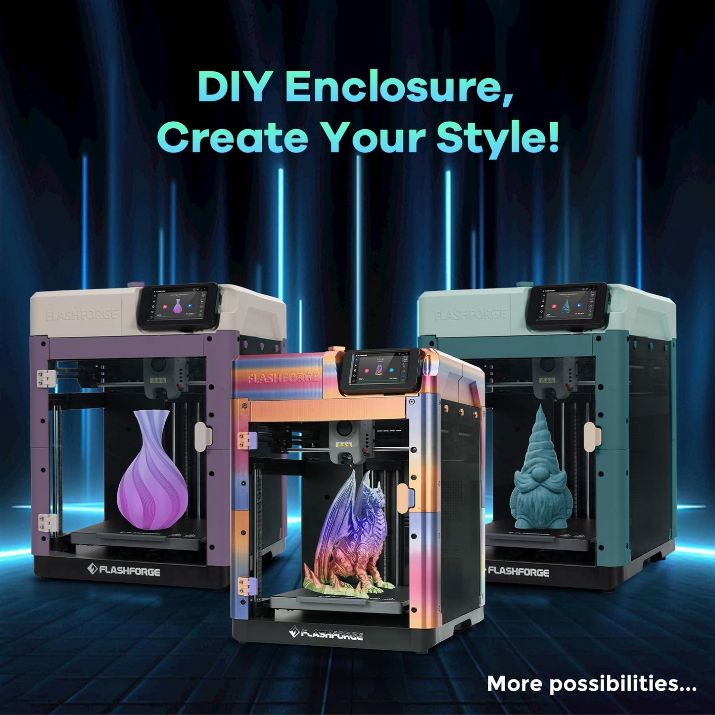 FLASHFORGE Adventurer 5M 3D Printer Enclosure kit, DIY Design, Reduce Noise, Increase Safety and Odor Isolation, Supports Printing High Temperature Filaments, Like ASA and PC
