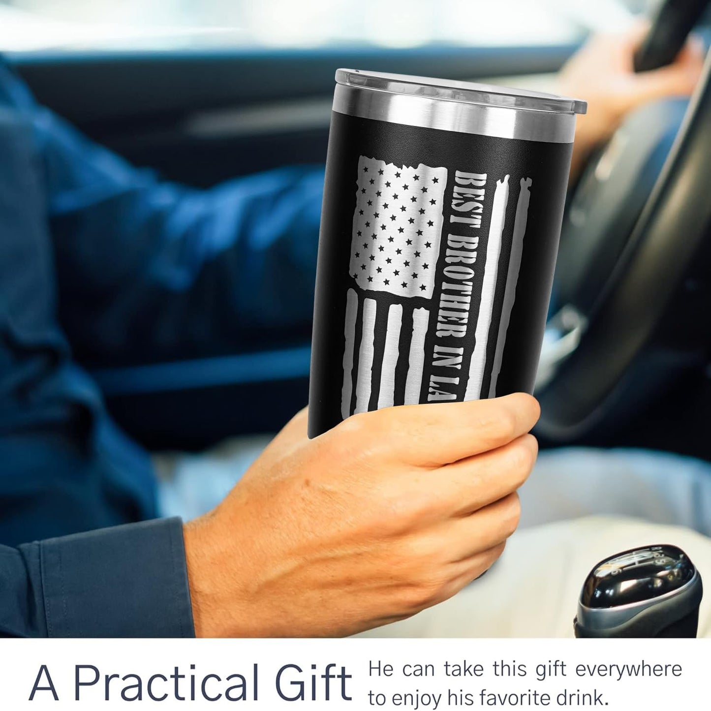 qynspngs Brother In Law Gifts, Birthday/Christmas Gift For Brother In Law, Brother-in-Law Mug Coffee Cup, 20oz Tumbler Lid And Straw