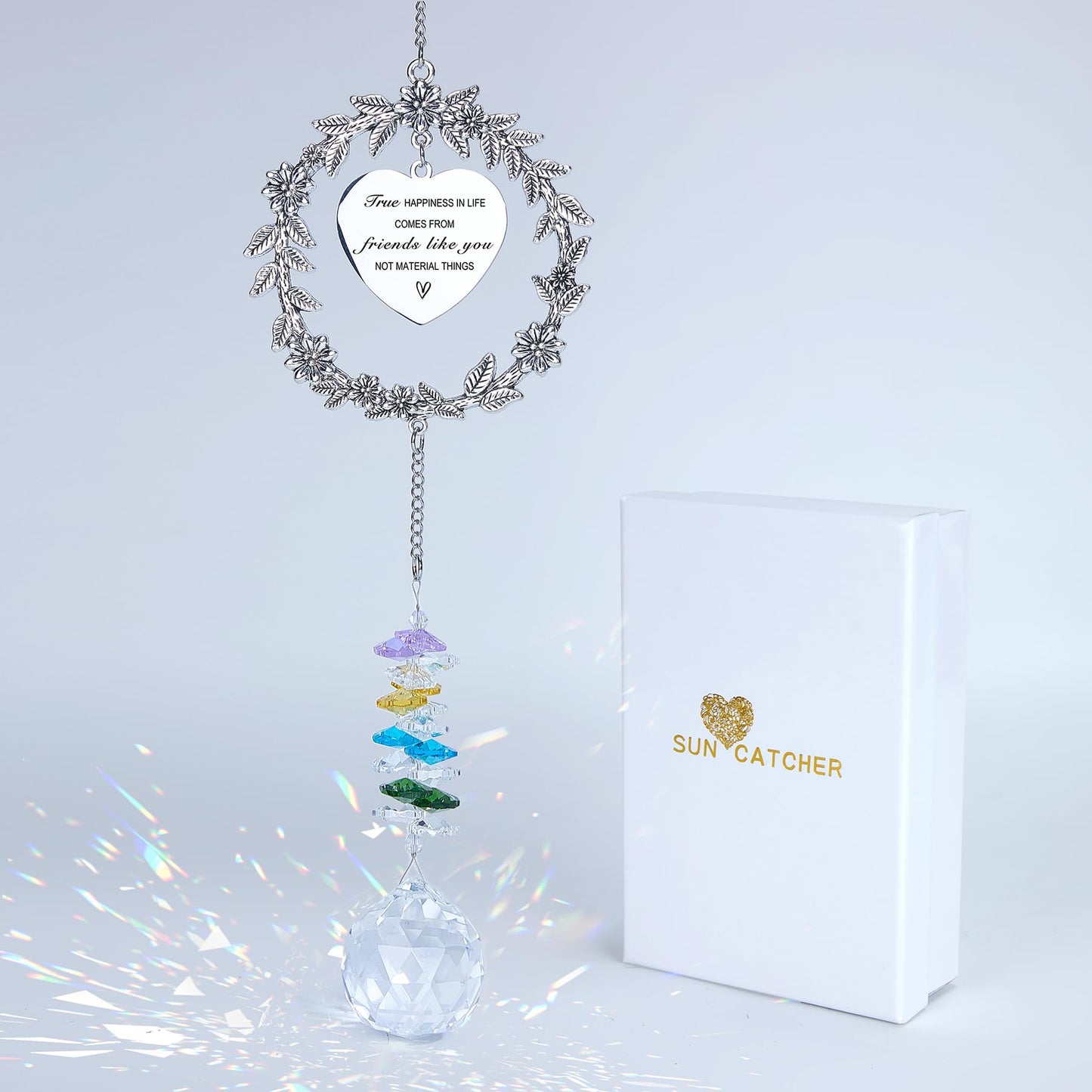 Friend Gifts Unique Friendship Gifts for Women,BFF, Bestie-Best Friend Birthday Gift, Hanging Rainbow Crystal Suncatcher Ornament