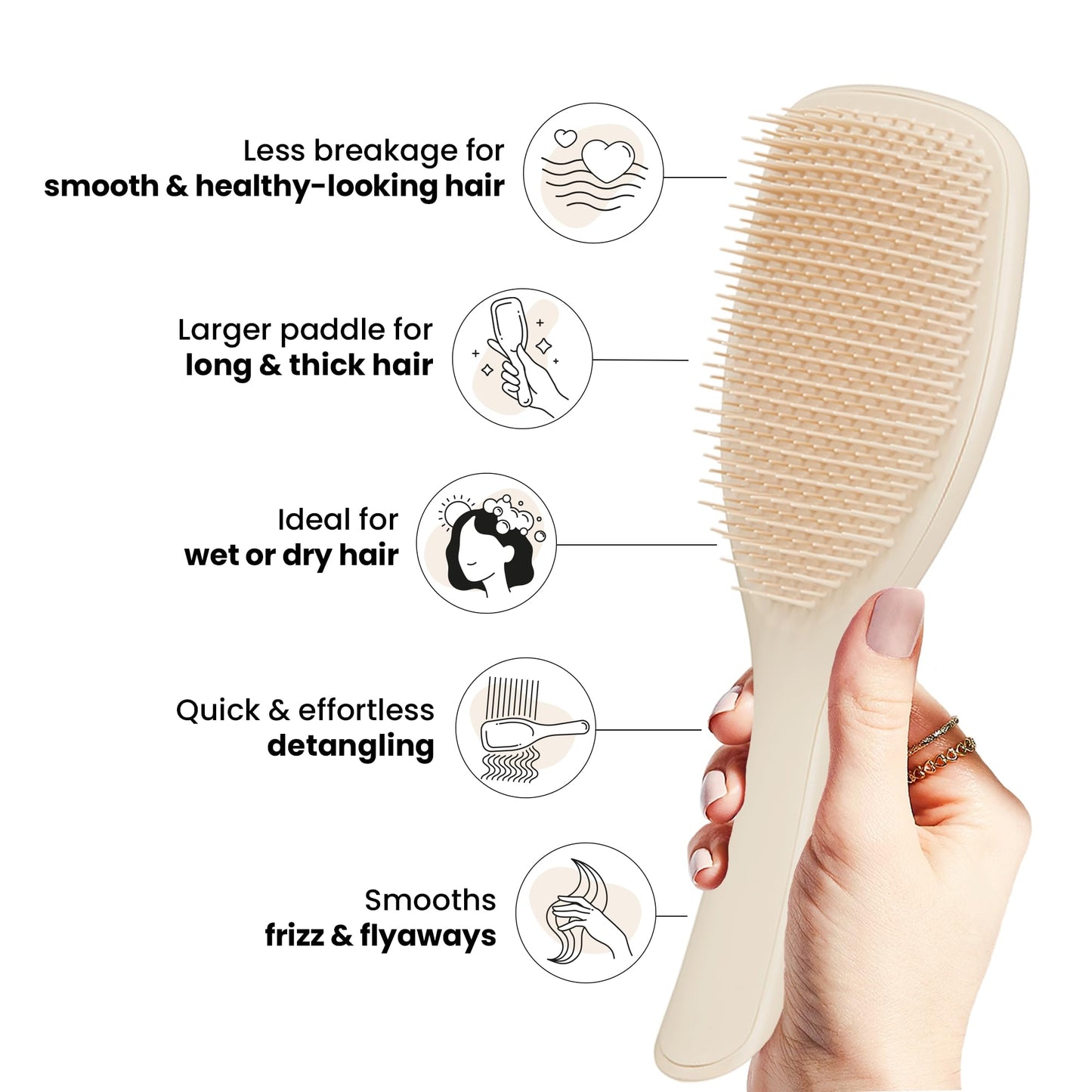 Tangle Teezer Large Ultimate Detangler Hairbrush for Wet & Dry Hair, Eliminates Knots & Reduces Breakage for Long, Thick, & Curl