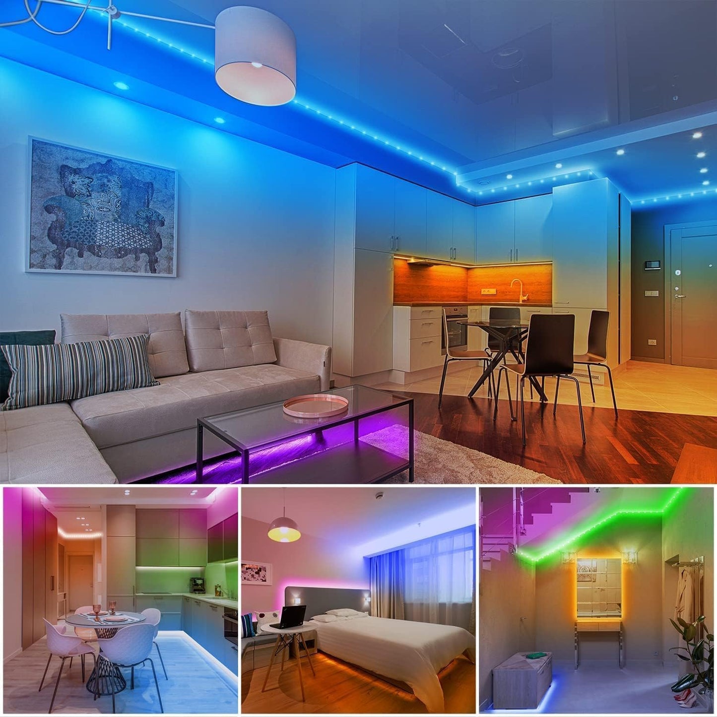 dalattin Led Lights for Bedroom 400ft, Smart Led Strip Lights with App Control Remote, RGB LED Light Strips, 24V Led Strip Lights for Room and Holiday Decoration(4 Rolls of 100ft)