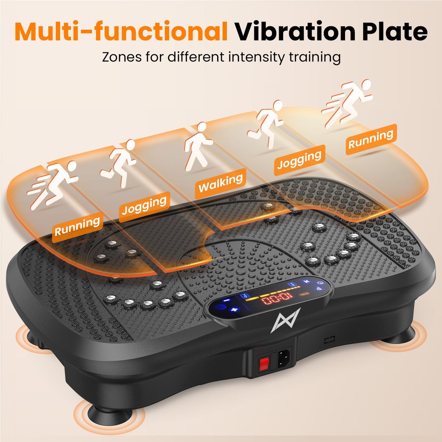 AXV Vibration Plate Fitness Platform Exercise Machine Vibrating Shaking Full Body Shaker Workout Vibrate Stand Shake Board Sport for Weight Loss Fat Burner for Gym Home Office
