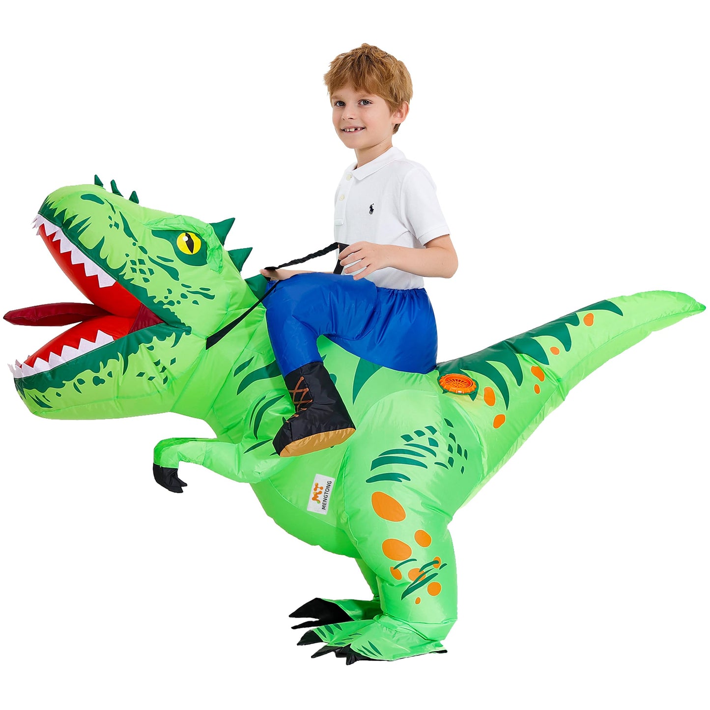 MT MENGTONG Halloween Costume Inflatable Dinosaur Costume Kids Riding T Rex Blow up Funny Party for Boys/Girls（4-6Y）