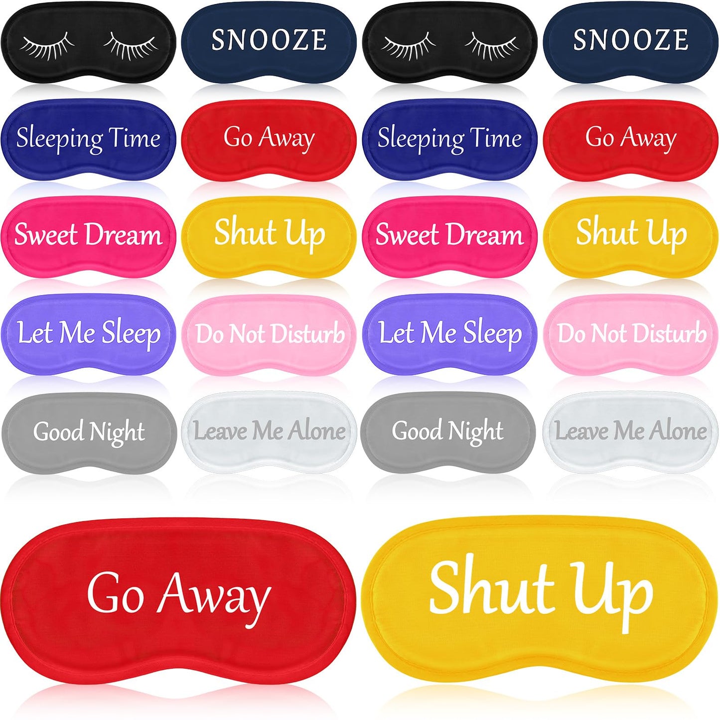 Eurzom 20 Pieces Funny Eye Sleeping Mask Bulk with Adjustable Strap Blackout Eye Sleep Mask for Night Blindfold Cover for Women Men(Fresh Colors)