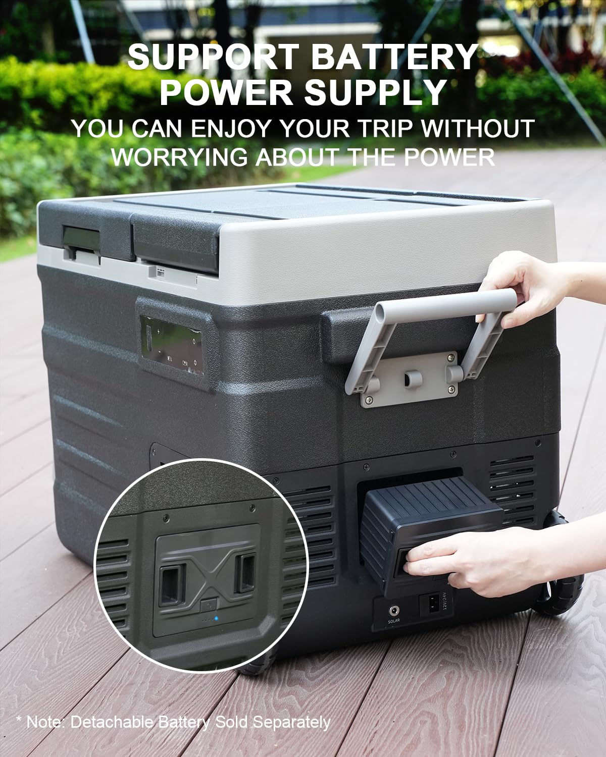 ELECAENTA 12V Refrigerator, 43qt Dual Zone, Support DC/AC/Solar/Battery Powered (Battery Optional), Portable Car Fridge Freezer -4℉~68℉, Electric Cooler for Vehicles Camping Travel Fishing Road Trips